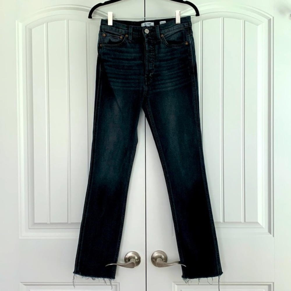 RE/DONE Women's Slim Straight Leg Jeans Size 27 Button Fly‎
